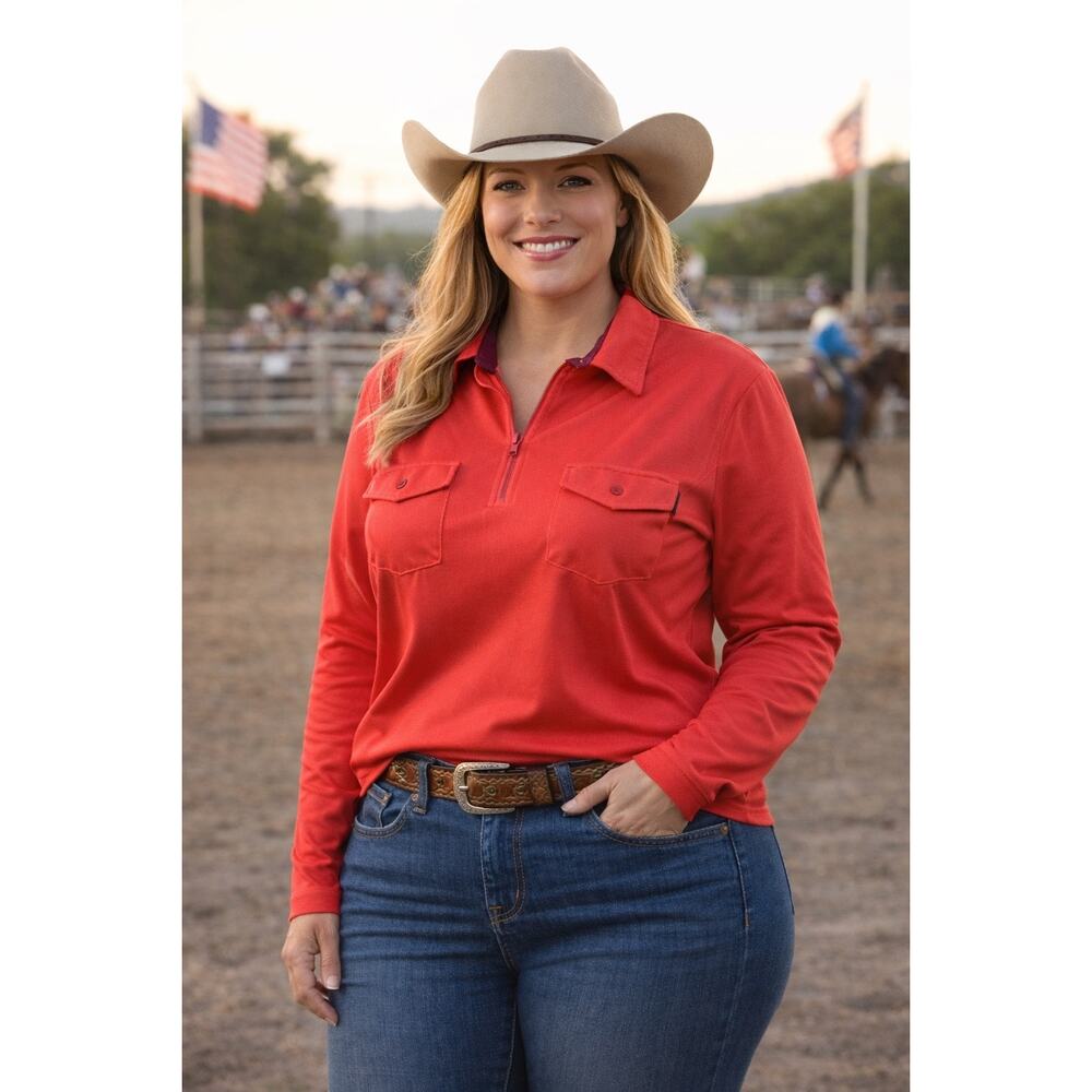 Rock & Roll Denim XL Coral Western Y2K Utility Zip Coastal Cowgirl Core Rodeo